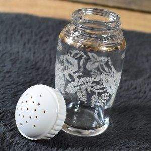 Vintage Etched Grape Vine and Leaves Salt Shaker